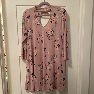 Free people cut out mini dress dusty rose